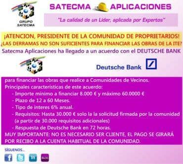 acuerdo entre Satecma Rehabilitaciones Técnicas y deutsche bank