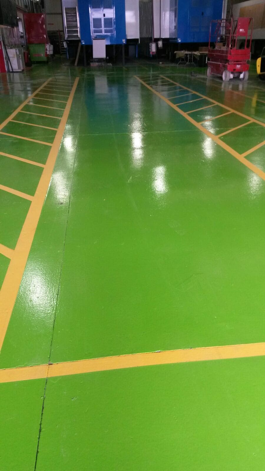 suelo verde pintado con ecopox