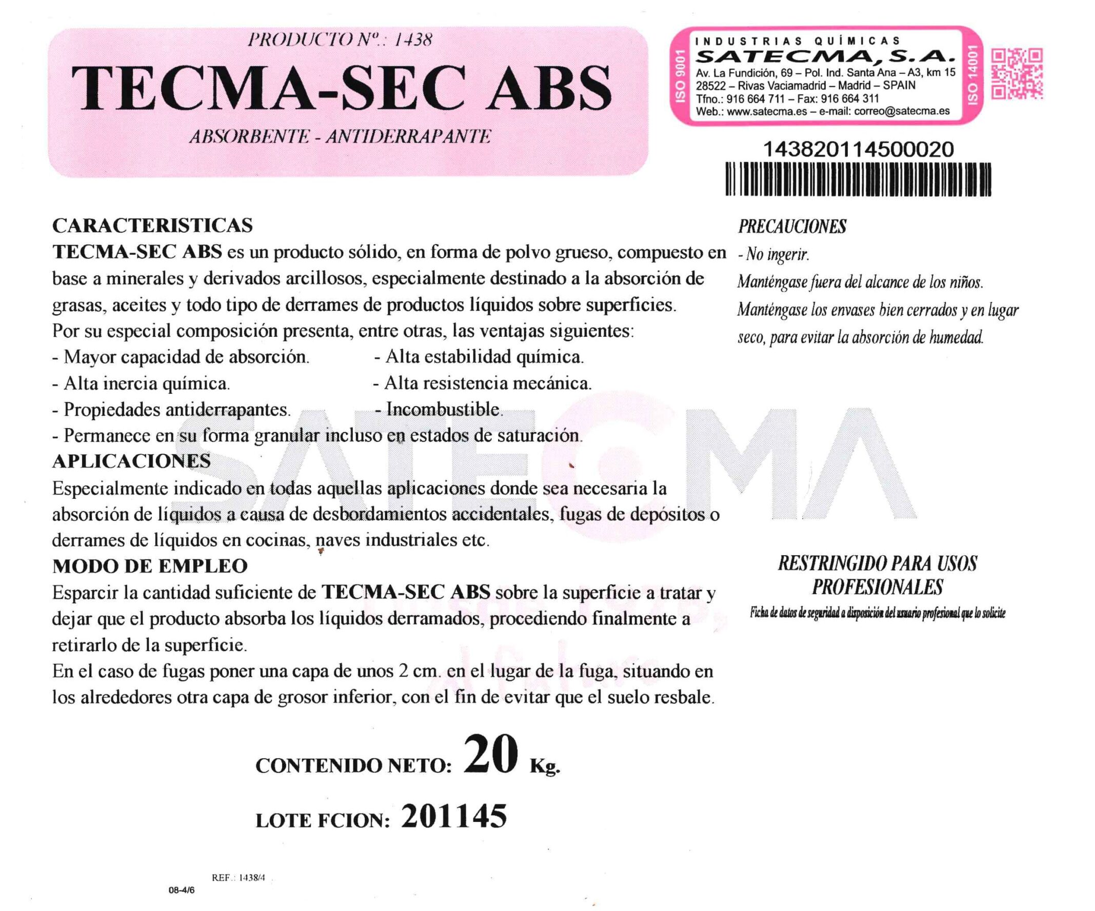 etiqueta absorbente-antiderrapante